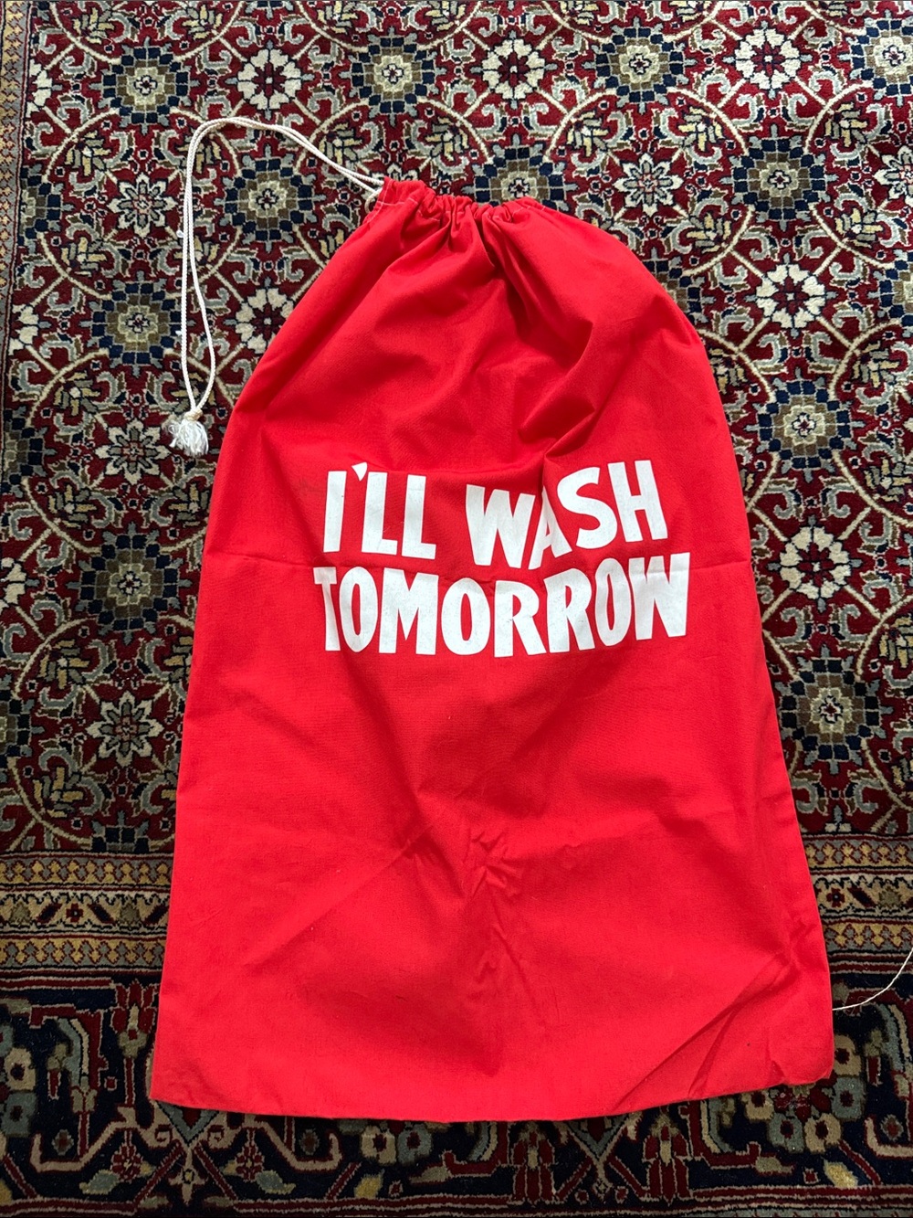 Bright Red Drawstring Laundry/Storage Bag - Picture 4 of 10